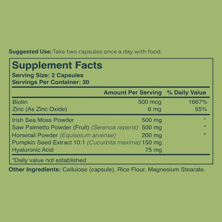 Tend Glow Supplement Nutrition Facts and Ingredients
