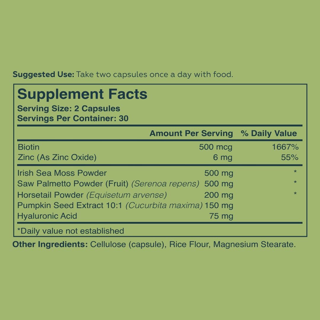 Tend Glow Supplement Nutrition Facts and Ingredients